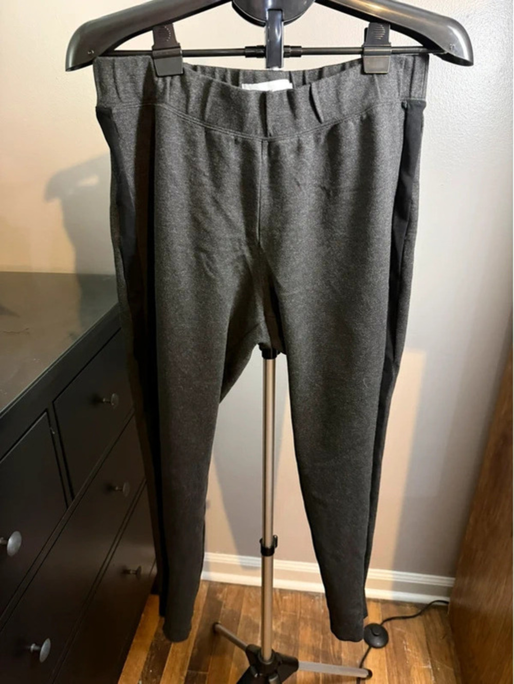 Old Navy Stevie Gray Skinny Pants Black Tuxedo Stripe XL